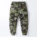 Vintage men's camouflage cargo jogger pants in a relaxed fit with multi-pockets - 29 / Bottoms / Fruit Green Camouflage