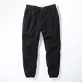 Vintage black cotton cargo joggers for men featuring elastic cuffs and relaxed fit design - 38 / Bottoms / Black