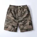 Men's American retro camouflage cargo shorts in breathable cotton with drawstring - S / Bottoms / Desert Camouflage