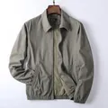 Chaqueta de trabajo retro americana para hombre en algodón lavado con forro, verde oliva - S / Parte Superior (279B) / Verde Militar Claro