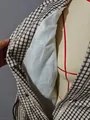 Detailed view showing the interior lining and checkered pattern of this vintage drawstring jacket - S / Tops / Standard Lining