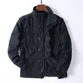 Klassische Herren Baumwolljacke im Militärstil mit mehreren Taschen und Reißverschluss - S / Oberteile / Dunkelblau