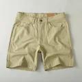 Retro khaki casual cargo shorts for men summer cotton slim fit outdoor wear fashion - 30 / Bottoms / Beige