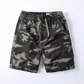 Men's vintage camouflage cotton cargo shorts with an adjustable drawstring waist - S / Bottoms / Shadow Camouflage