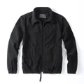 Men's vintage black long-sleeve cargo jacket with zip closure and elasticated hem. - S / Tops / Black