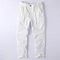 American vintage multi-pocket cargo pants for men in breathable white cotton fabric - 38 / Bottoms / White