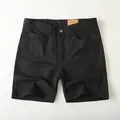 Classic men's retro slim-fit cotton cargo shorts in solid black for summer wear - 30 / Bottoms / Black