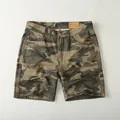 Slim-fit men's camouflage cargo shorts made from high-quality vintage cotton fabric - 30 / Bottoms / Desert Camouflage
