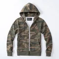 Sudadera de punto con capucha y cremallera de camuflaje para hombre con bolsillos - S / Tops / Camuflaje Arena