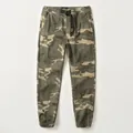 Klassische Vintage-Cargo-Hose für Herren in Woodland-Camouflage mit verstellbarem Gürtel - S / Unterteile / Grün Camouflage