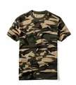T-shirt à manches courtes en coton avec motif camouflage jaune et col rond classique - Camouflage Jaune