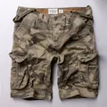 Pantaloncini cargo mimetici vintage da uomo con tasche multiple e in cotone - Mimetico Deserto