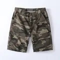 Classic men's vintage cotton camouflage cargo shorts in jungle pattern for summer wear - Desert Camouflage