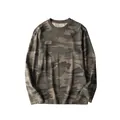 Camiseta de manga larga de camuflaje para hombre en algodón con cuello redondo cómodo. - S / Tops / Camuflaje del Desierto