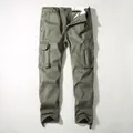 Men's American vintage relaxed fit thickened cargo pants in olive green. - 38 / Bottoms / Army Green