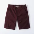 Men's casual vintage cotton workwear shorts in a stylish deep burgundy wine red - 38 / Bottoms / Burgundy