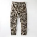Pantalones cargo de camuflaje vintage para hombre con múltiples bolsillos y corte holgado - 30 / Bottoms / Camuflaje de Hojas