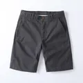 Men's stylish casual cargo shorts in dark grey, vintage cotton fabric for summer. - 38 / Bottoms / Dark Gray