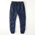 Men's vintage navy blue cargo jogger pants with multi-pockets and drawstring waist - S / Bottoms / Sapphire Blue