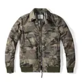 Vintage men's casual camouflage zipper jacket with lapel and ribbed cuffs - S / Tops / Desert Camouflage