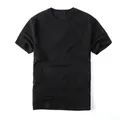 T-shirt classique noir à manches courtes en coton pour hommes avec un col rond confortable - XL / Hauts / Noir
