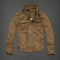 Klassische amerikanische Utility-Jacke für Herren in Khaki mit praktischen Taschen - S / Oberteile / Khaki