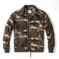 Giacca bomber mimetica retrò da uomo con chiusura a zip e un classico colletto rovesciato - Camuffamento Giallo