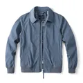 Giacca Harrington vintage azzurra da uomo con fodera a quadretti e polsini a coste - grigio medio
