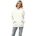 Effen witte dames hoodie met capuchon en kangoeroezak met een casual losse pasvorm - S / Tops / Wit