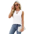 Elegante witte jacquard mouwloze top met een decoratieve gekruiste V-hals voor dames - S / Tops / Wit