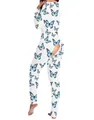Detailansicht Damen-Jumpsuit mit Schmetterlingsprint und funktionaler Gesäßklappe - 2XL / Oberteil Und Unterteil / Blauer Schmetterling