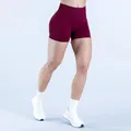 Professional high-waist seamless burgundy yoga shorts for fitness, running and workout - Winter Berry
