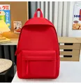 Vibrant red Harajuku style backpack for students with large capacity and minimalist design. - Red
