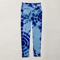 Seamless high-waisted blue tie-dye yoga leggings featuring a flattering scrunch butt design - S / Bottoms / Blue Tie-Dye Long Pants