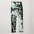 High waist seamless tie-dye yoga leggings with peach butt lifting design in black and white - Green Tie-Dye Long Pants