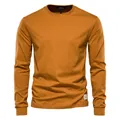 Camiseta de manga larga para hombre de puro algodón en color amarillo variante - Amarillo Tierra