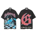 Washed black high street T-shirt featuring skeleton chess print and Godspeed logo - S / Tops / 6102 Washed Black