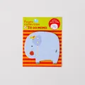 Cute blue elephant cartoon sticky notes for student office memo tasks - Elephant