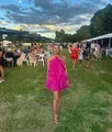 Vibrant pink halter neck ruffled mini dress for summer parties and beach vacations - S / Dresses / Short Rose Red
