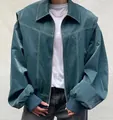 Giacca vintage da donna in stile americano vestibilità comoda color verde teal - Taglia S / Top / Teal