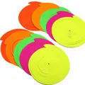 Detail of neon spiral paper ornaments for fluorescent birthday party decor - Fluorescent Double Swirls / 10 Strands Pack