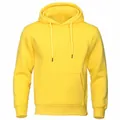 Felpa con cappuccio in pile giallo brillante con coulisse e tasca a marsupio - Giallo