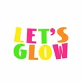 Colorful "LET'S GLOW" neon fluorescent paper banner for glow theme party decorations. - Let's Glow Fluorescent Banner / L