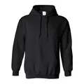 Classic black fleece hooded sweatshirt in European sizing, comfortable unisex pullover - Black