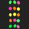Neon fluorescent paper circle garland for glow-in-the-dark birthday party decorations - Standard Round Paper Garland / 2m