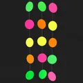 Neon fluorescent paper circle garland for glow-in-the-dark birthday party decorations - Standard Round Paper Garland / 2m