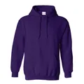 Solid purple unisex fleece hoodie with kangaroo pocket and adjustable drawstring hood - Deep purple