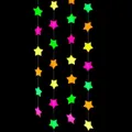Fluorescent star garland decoration for neon birthday party themes 2m total length - Standard Star Paper Garland / 2m