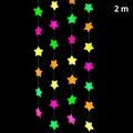 Fluorescent star garland decoration for neon birthday party themes 2m total length - Standard Star Paper Garland / 2m