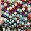 Vielfältige bunte Natursteinperlen mit Rundschliff für DIY-Schmuckherstellung und Basteln - 6mm (38cm Strang) / Mehrfarbig